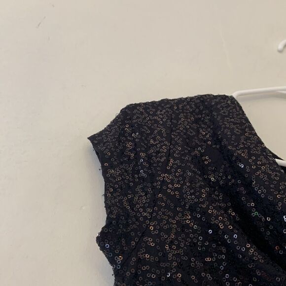 International Concepts black sequined cap sleeve blouse Size S NWT - Picture 5 of 8